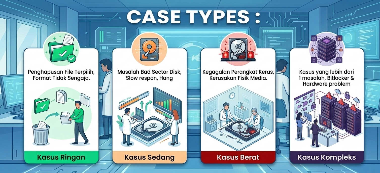 Case Type(Tipe Kasus) yang dapat ditangani MsDOT diantaranya Kasus Ringan, Kasus Sedang, Kasus Berat, Kasus Kompleks